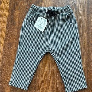 NWT!! Zara Kids Black and White Checkered Pants